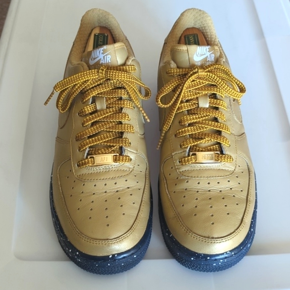 NikeiD Custom Designed Gold and Black Sneakers 2015 Size 8.5 - Picture 14 of 16